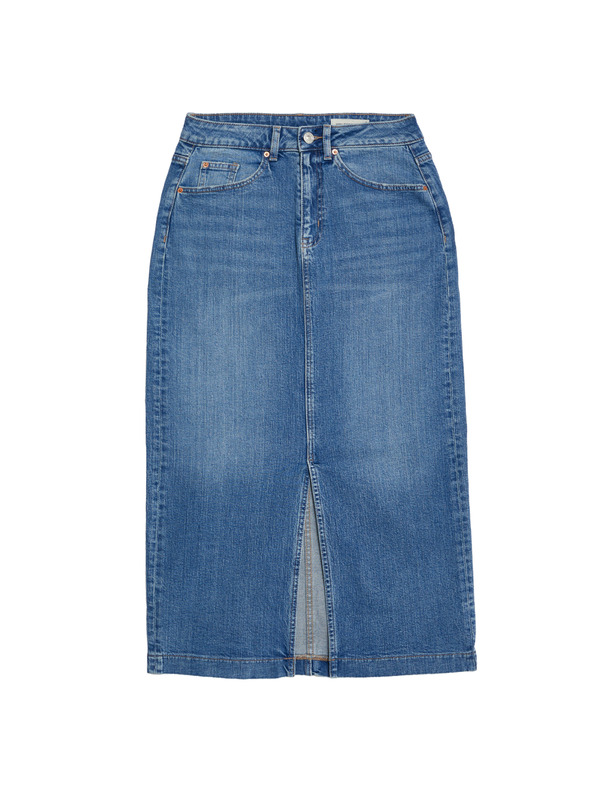 Marks & Spencer Džínsová midi sukňa Marks & Spencer námornícka modrá