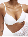 Marks & Spencer Čipkovaná podprsenka s výstrihom, s kosticami a vystuženými košíčkami, veľkosť 4,5 mm, s vystuženými košíčkami. A-E Marks & Spencer biela