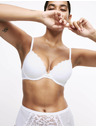 Marks & Spencer Čipkovaná podprsenka s výstrihom, s kosticami a vystuženými košíčkami, veľkosť 4,5 mm, s vystuženými košíčkami. A-E Marks & Spencer biela