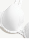 Marks & Spencer Čipkovaná podprsenka s výstrihom, s kosticami a vystuženými košíčkami, veľkosť 4,5 mm, s vystuženými košíčkami. A-E Marks & Spencer biela