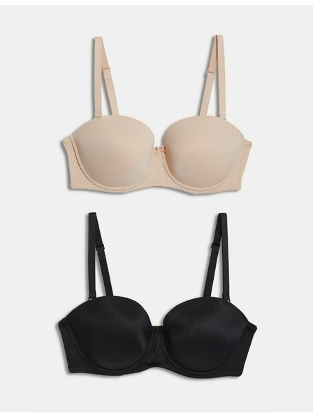 Marks & Spencer Vystužená podprsenka, viacero štýlov nosenia, veľkosť. A-E, 2 ks Marks & Spencer čierna