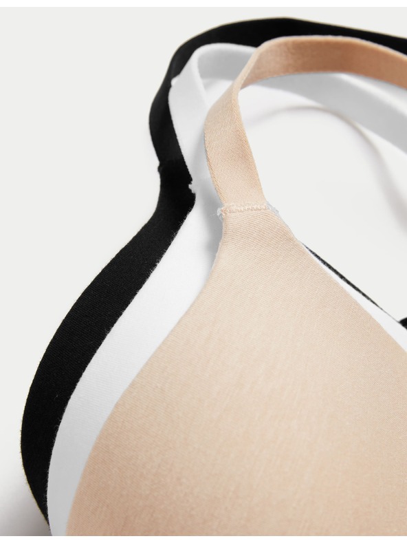 Marks & Spencer Súprava 3 hladkých podprseniek s plnými košíčkami a kosticami, veľ. A-E Marks & Spencer béžová