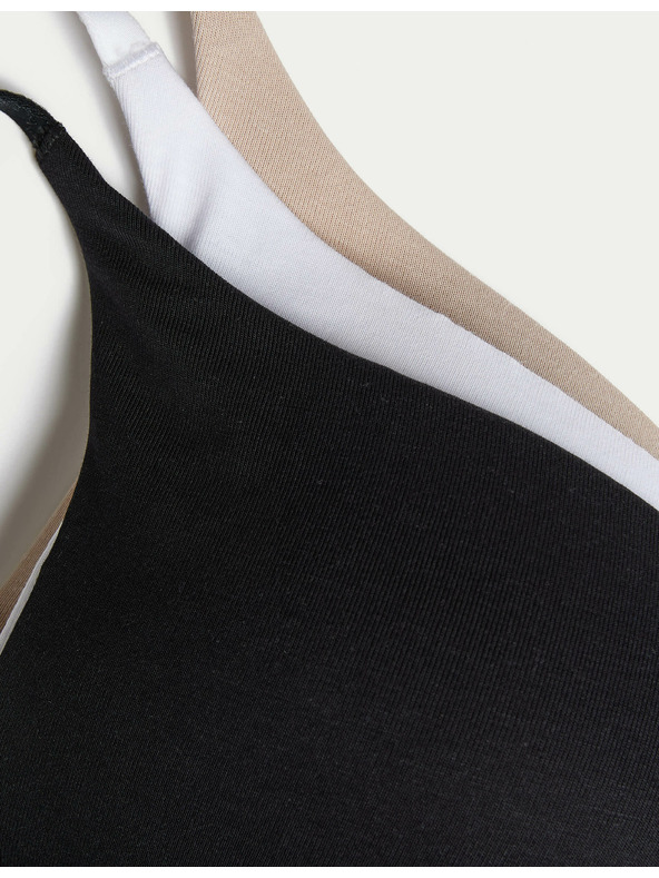 Marks & Spencer Súprava troch dámskych podprseniek s kosticami v béžovej, bielej a čiernej farbe Marks & Spencer