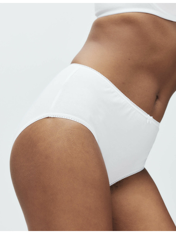 Marks & Spencer Bavlnené midi nohavičky s Lycrou®, 5 balení Marks & Spencer biele