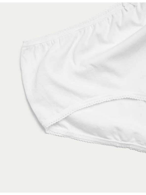 Marks & Spencer Bavlnené midi nohavičky s Lycrou®, 5 balení Marks & Spencer biele