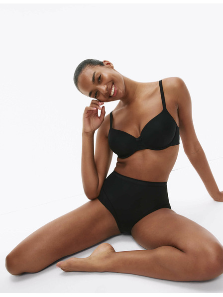 Marks & Spencer Ľahko sťahovacie nohavičky s vysokým pásom bez viditeľného lemu, 2 ks v balení Marks & Spencer čierne