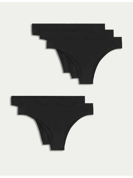 Marks & Spencer Brazílske modalové nohavičky, bez viditeľného lemu, 5 ks v balení Marks & Spencer čierna