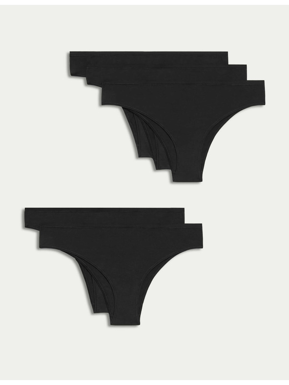 Marks & Spencer Brazílske modalové nohavičky, bez viditeľného lemu, 5 ks v balení Marks & Spencer čierna