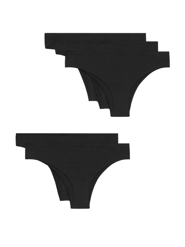 Marks & Spencer Brazílske modalové nohavičky, bez viditeľného lemu, 5 ks v balení Marks & Spencer čierna