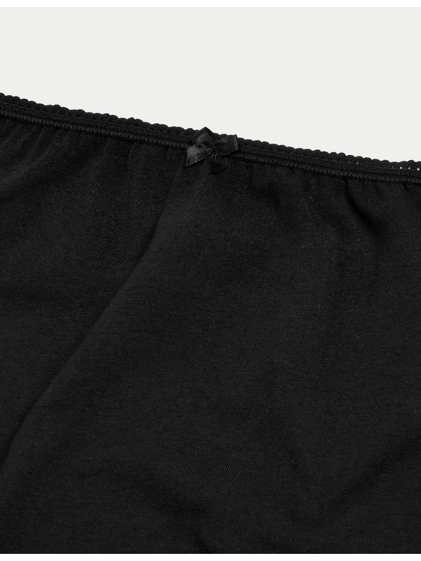 Marks & Spencer Bavlnené nohavičky do pása s Lycrou®, 5 ks v balení Marks & Spencer čierne