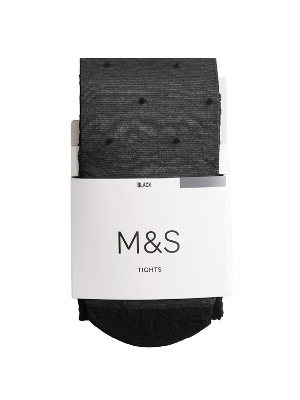 Marks & Spencer Čierne dámske bodkované pančuchové nohavice Marks & Spencer 20 DEN