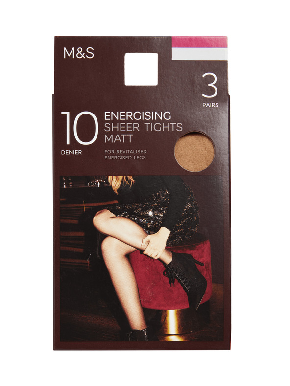 Marks & Spencer Súprava 3 párov priehľadných pančúch s technológiou Energising 10 DEN Marks & Spencer béžová