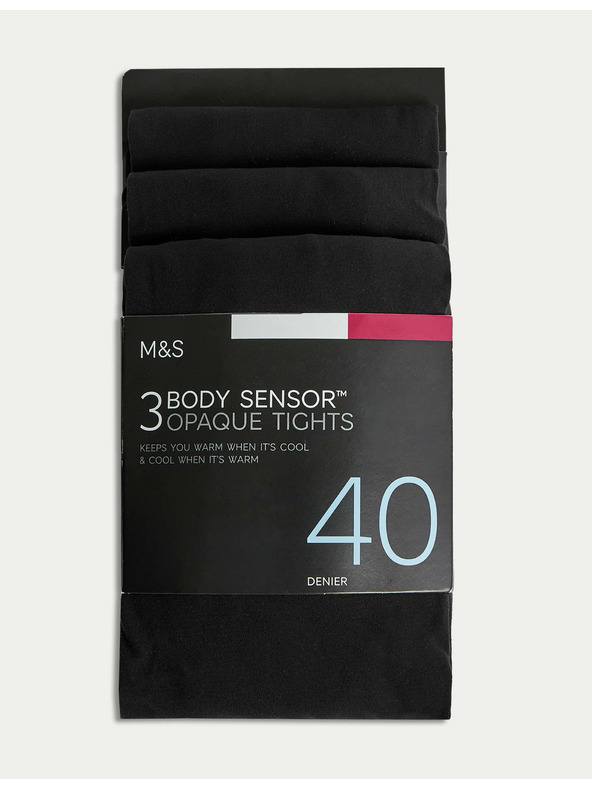 Marks & Spencer Súprava troch čiernych pančúch Body Sensor™ 40 DEN Marks & Spencer
