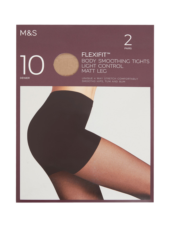 Marks & Spencer Priehľadné pančuchové nohavice Flexifit™, mierne spevňujúce, 10 DEN, 2 ks v balení Marks & Spencer béžová