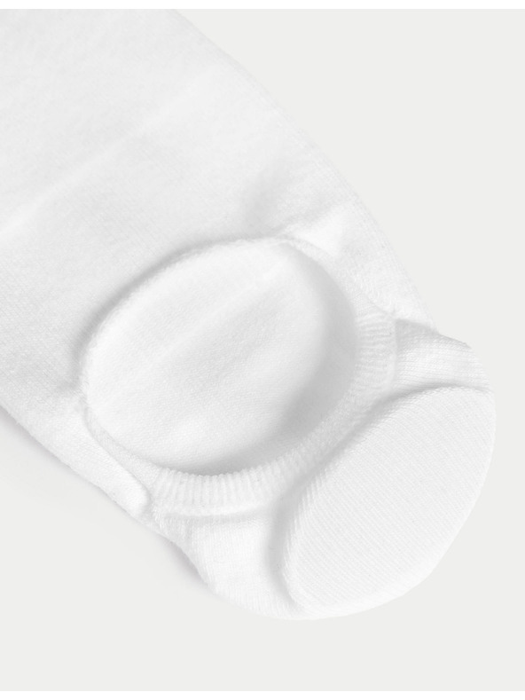 Marks & Spencer Nízke bavlnené ponožky Marks & Spencer Trainer liner, sada 4 párov biela