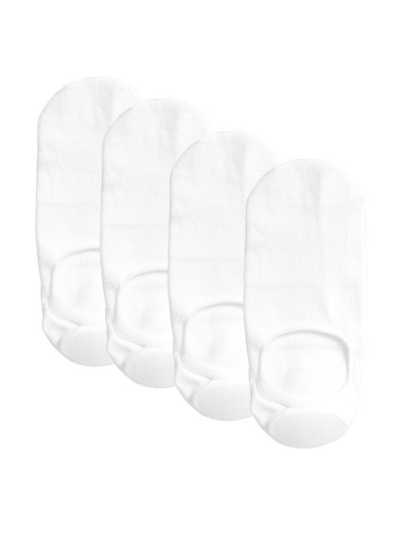 Marks & Spencer Nízke bavlnené ponožky Marks & Spencer Trainer liner, sada 4 párov biela