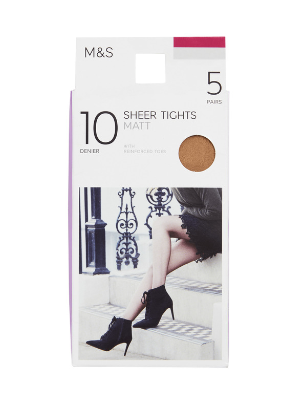 Marks & Spencer Dámske pančuchové nohavice 10 DEN, 5 párov v balení Marks & Spencer béžová farba