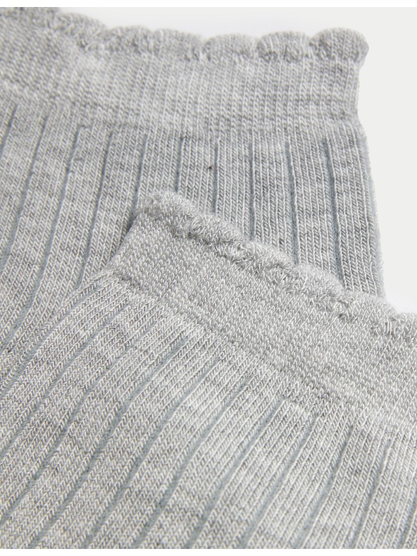 Marks & Spencer 5 párov bezšvových členkových ponožiek Marks & Spencer sivých