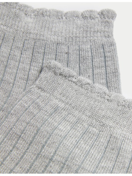 Marks & Spencer 5 párov bezšvových členkových ponožiek Marks & Spencer sivých