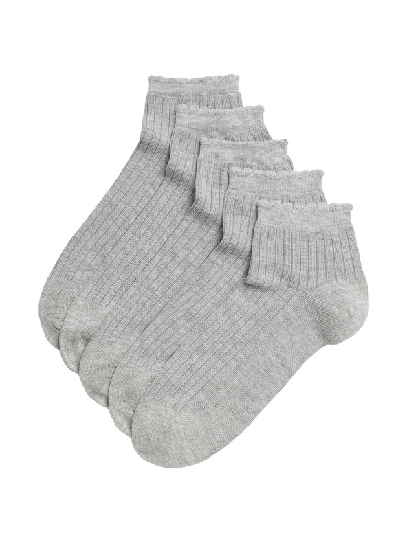 Marks & Spencer 5 párov bezšvových členkových ponožiek Marks & Spencer sivých