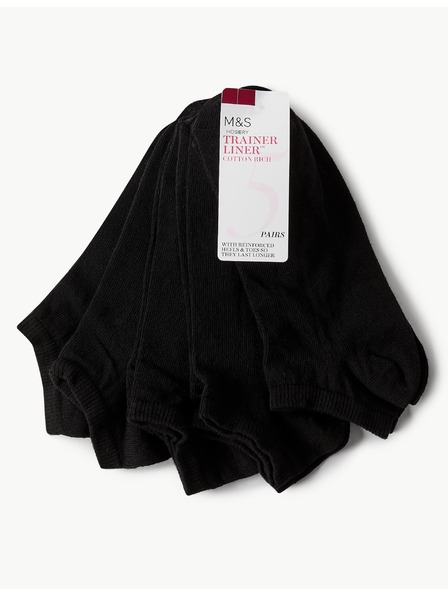 Marks & Spencer Súprava piatich párov dámskych ponožiek v čiernej farbe Marks & Spencer