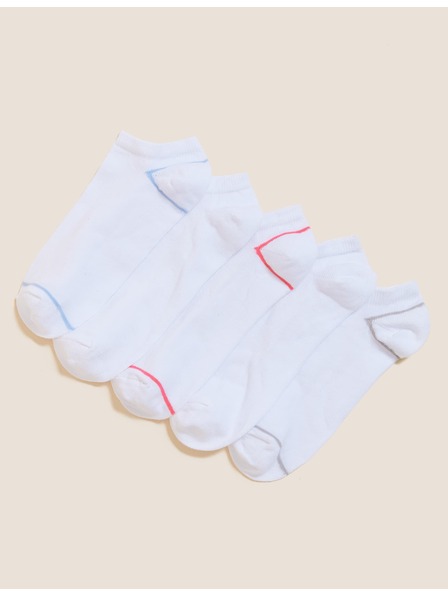 Marks & Spencer Súprava piatich párov bielych dámskych ponožiek Marks & Spencer