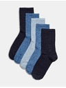 Marks & Spencer Súprava piatich párov dámskych ponožiek v modrej farbe Marks & Spencer
