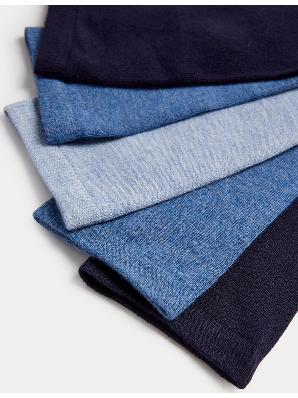 Marks & Spencer Súprava piatich párov dámskych ponožiek v modrej farbe Marks & Spencer