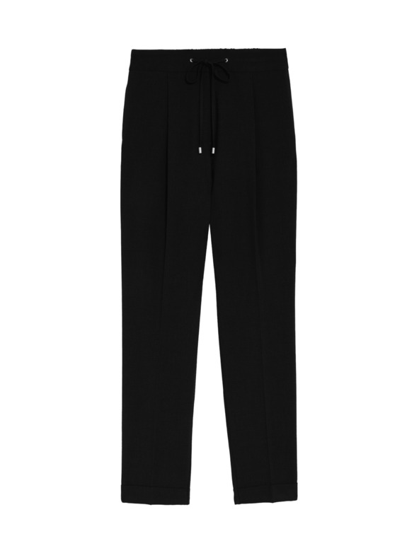 Marks & Spencer Mierne zúžené členkové nohavice so šnúrkami na stiahnutie Marks & Spencer čierne