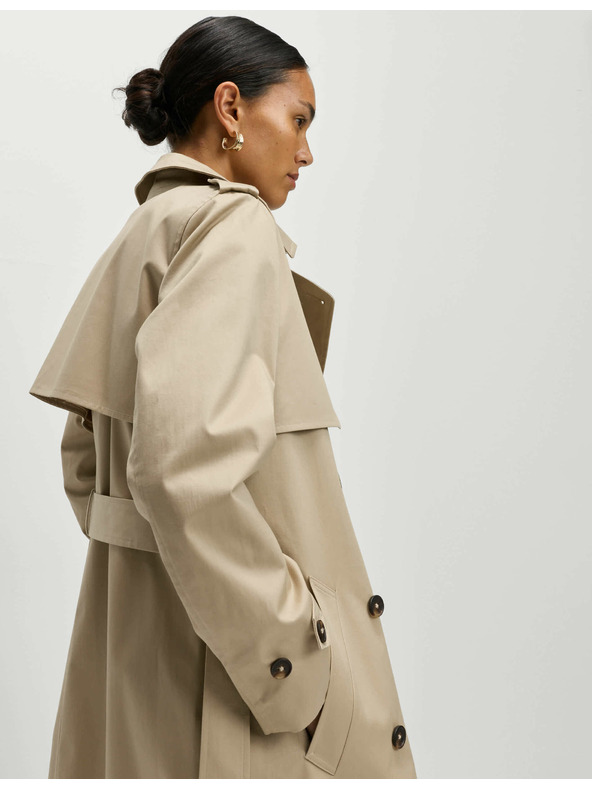 Marks & Spencer Béžový dámsky dlhý kabát s opaskom Marks & Spencer