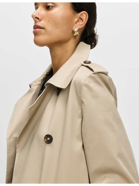 Marks & Spencer Béžový dámsky dlhý kabát s opaskom Marks & Spencer