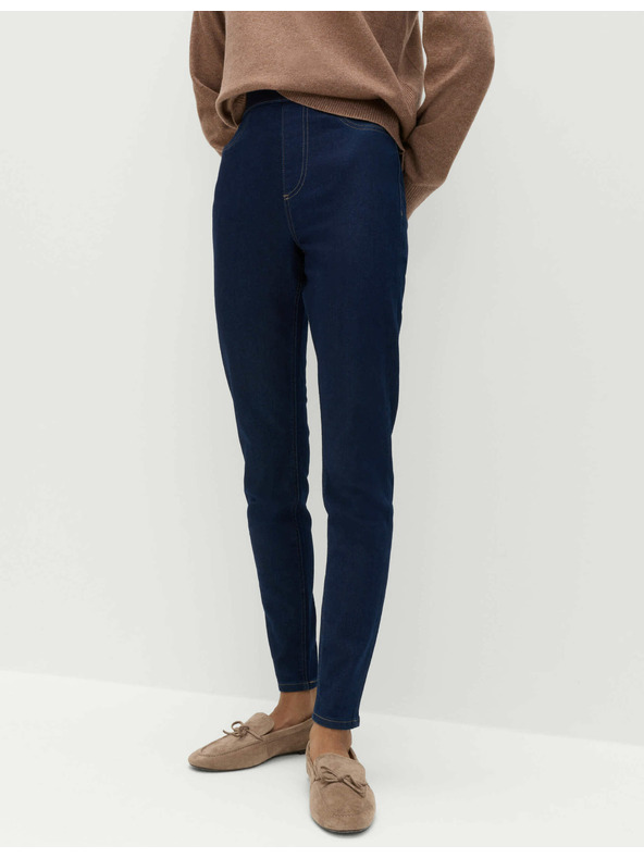 Marks & Spencer Marks & Spencer Tmavomodré dámske džegíny s vysokým pásom