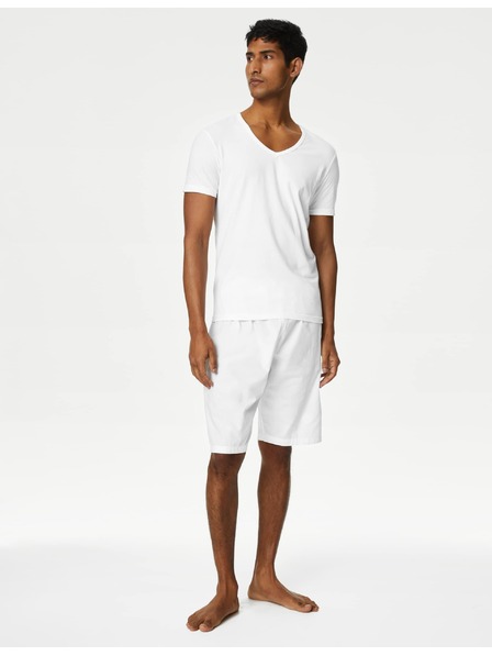 Marks & Spencer Sada troch pánskych základných tričiek v bielej farbe s technológiou Marks & Spencer Cool & Fresh™