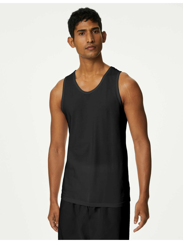 Marks & Spencer Súprava troch základných pánskych tričiek v čiernej farbe s technológiou Cool & Fresh™ Marks & Spencer