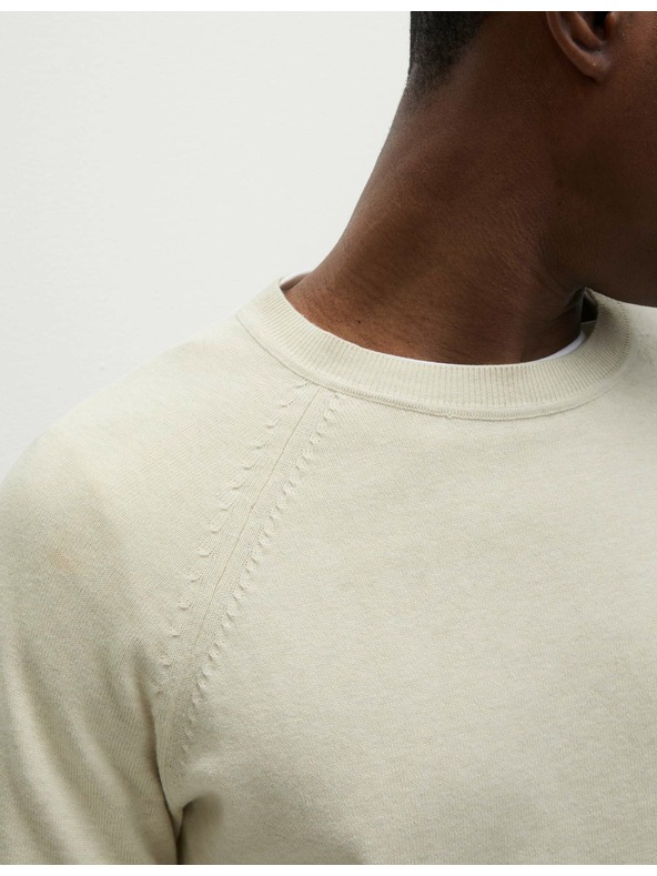 Marks & Spencer Sveter s výstrihom z čistej bavlny Marks & Spencer off-white