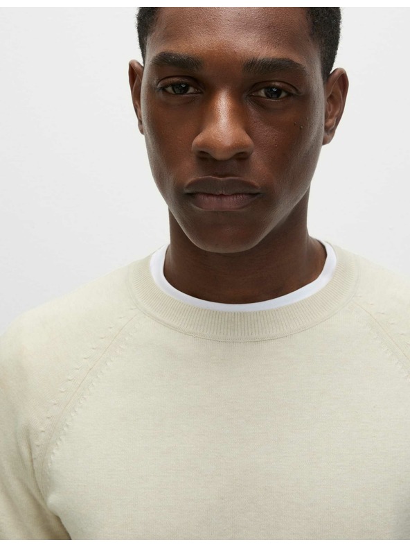 Marks & Spencer Sveter s výstrihom z čistej bavlny Marks & Spencer off-white