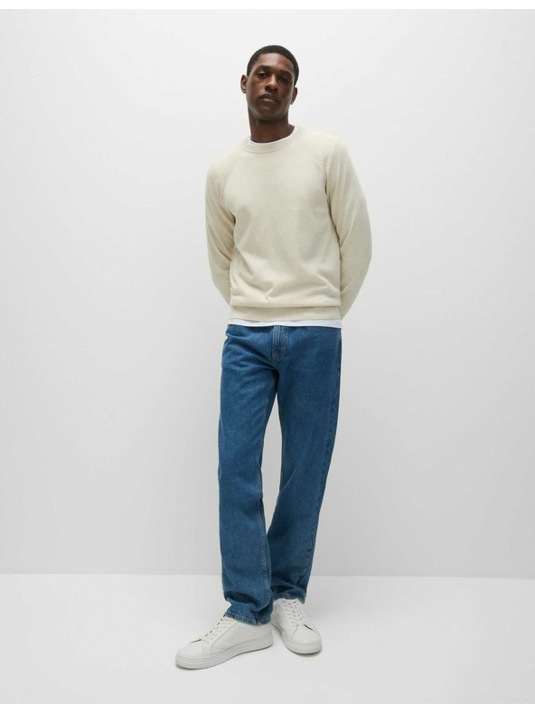 Marks & Spencer Sveter s výstrihom z čistej bavlny Marks & Spencer off-white