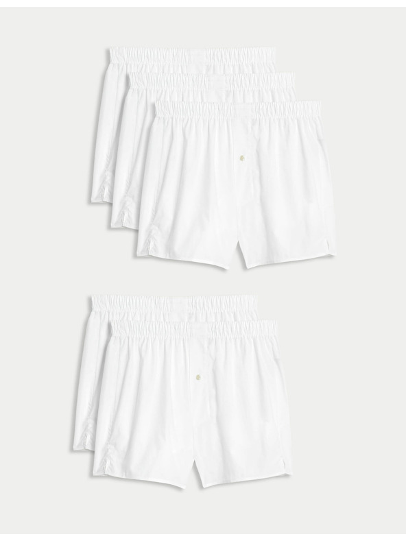 Marks & Spencer Pánska súprava piatich bielych šortiek Marks & Spencer