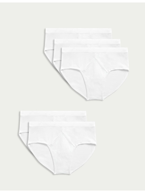 Marks & Spencer Súprava piatich pánskych slipov v bielej farbe Marks & Spencer