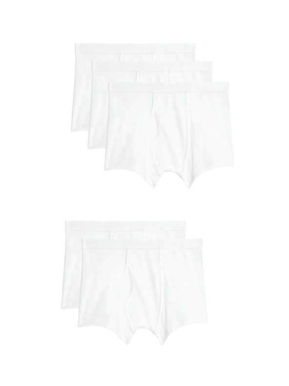 Marks & Spencer Strečové bavlnené šortky s technológiou Cool & Fresh™, 5 ks Marks & Spencer biele