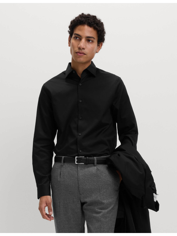 Marks & Spencer Čierna pánska bavlnená košeľa Marks & Spencer