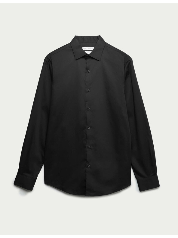 Marks & Spencer Čierna pánska bavlnená košeľa Marks & Spencer