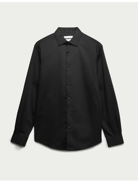 Marks & Spencer Čierna pánska bavlnená košeľa Marks & Spencer