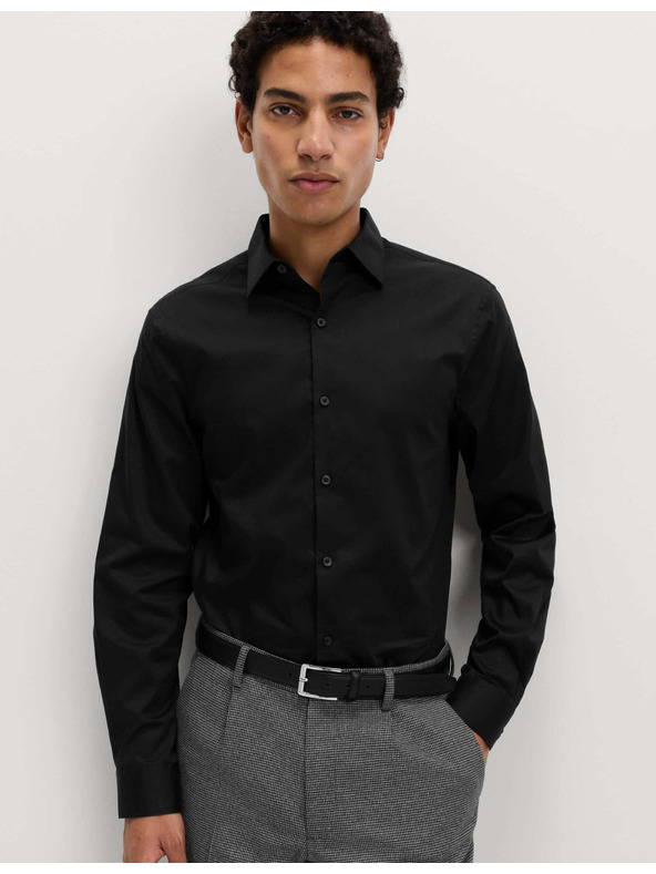 Marks & Spencer Čierna pánska bavlnená košeľa Marks & Spencer