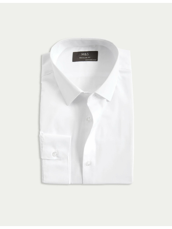 Marks & Spencer Košeľa regular fit, ľahko žehlená Marks & Spencer biela