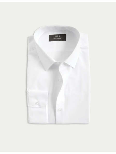 Marks & Spencer Košeľa regular fit, ľahko žehlená Marks & Spencer biela