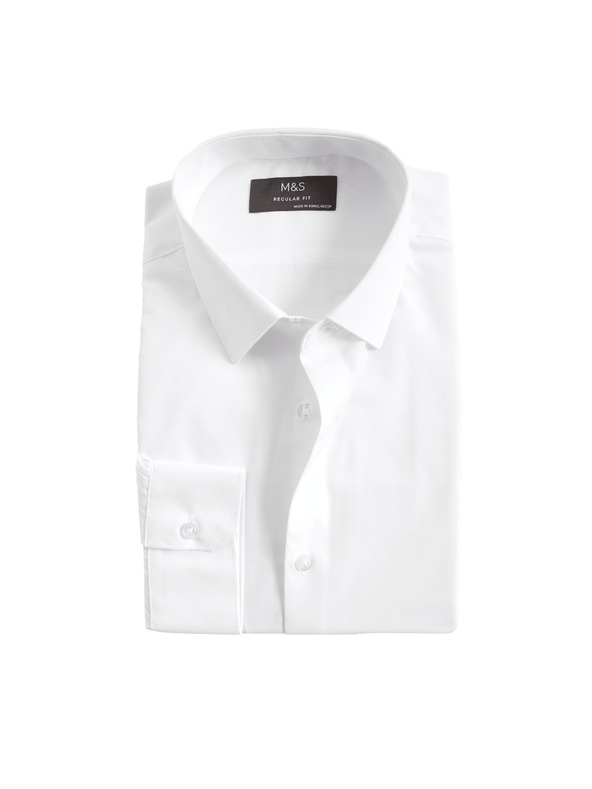 Marks & Spencer Košeľa regular fit, ľahko žehlená Marks & Spencer biela