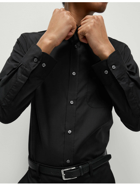 Marks & Spencer Tričko Marks & Spencer s dlhým rukávom slim fit, 3 kusy v balení čierne