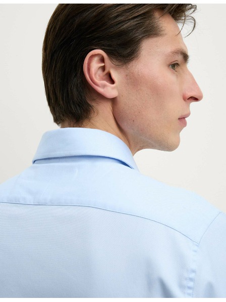 Marks & Spencer Mierne vypasované tričko z luxusnej bavlny s dvojitou manžetou Marks & Spencer