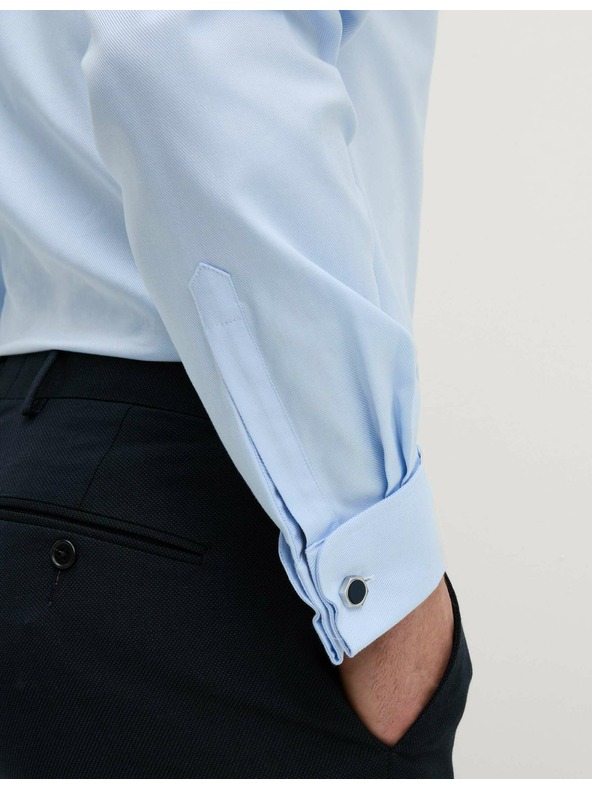 Marks & Spencer Mierne vypasované tričko z luxusnej bavlny s dvojitou manžetou Marks & Spencer